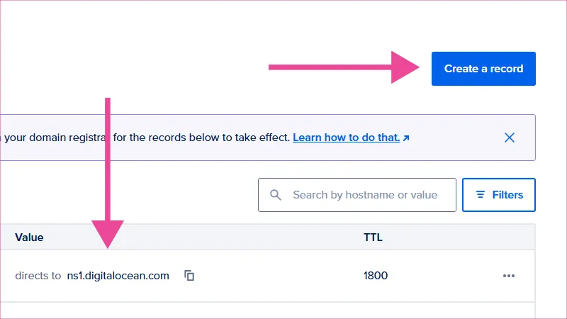En la ventana se selecciona Create record