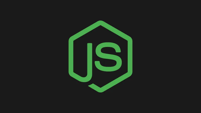 Logo Oficial de NodeJS en fondo negro y Logo de color verde.