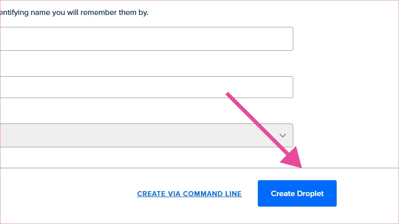 Click en botón Create Droplet para crear un servidor VPS en DigitalOcean
